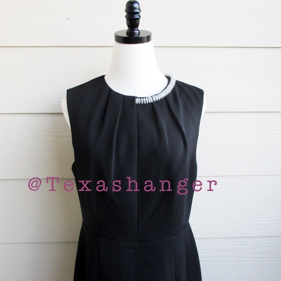 NWT Milly Nyra Crepe Crystal Embellished Dress Size 10 Black - Picture 11 of 13